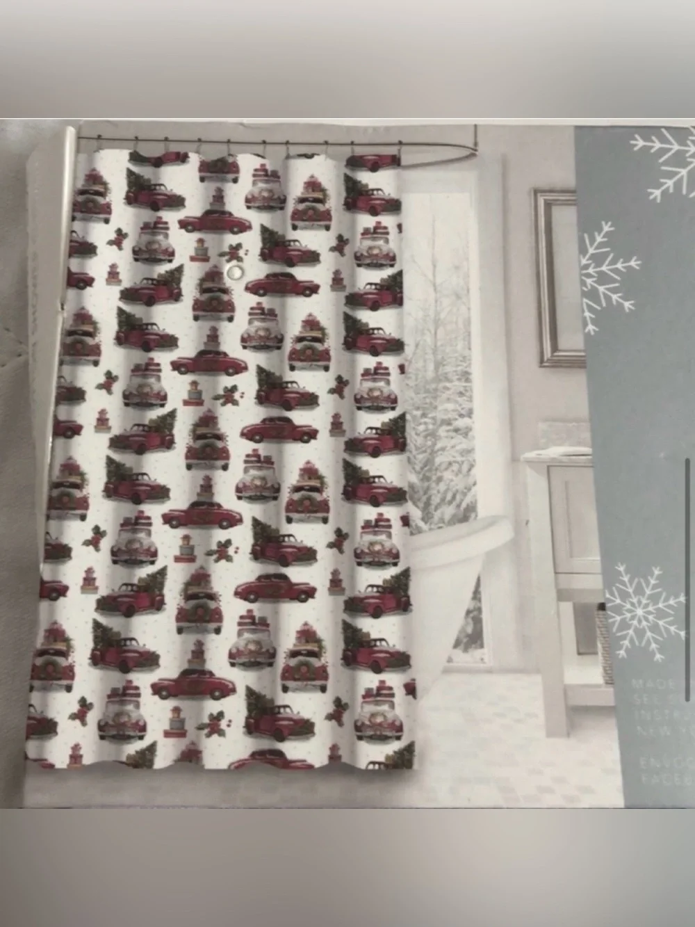 Envogue Christmas Shower Curtain NWT